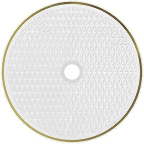 Mexen Aura, sklenené umývadlo na dosku, 39 x 39 cm, číra-zlatá, 24013905