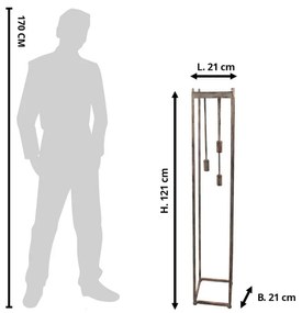 Kovová stojaca lampa RECTANGLE patina