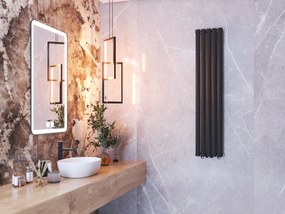 Gamma Verto, vykurovacie teleso 296x1400 mm, 505 W, čierna matná, GMA-VER-140296-BK