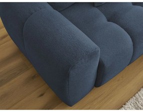 Modrá ženilková rozkladacia/s úložným priestorom rohová pohovka (pravý roh/s leňoškou) Roxelane – Bobochic Paris