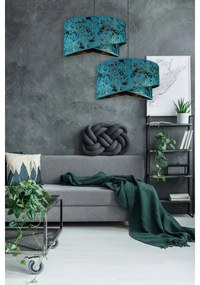 Luster na lanku REZO 1xE27/60W/230V tyrkysová