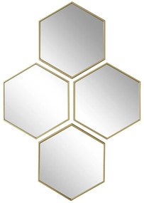 Zrkadlo Hexi, zlaté, sada 4ks