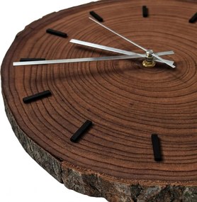 Nástenné hodiny z kmeňu stromu s originálnou kôrou  | KORRO: Amber - 3072 26-29 cm 4815-115591 KOR008