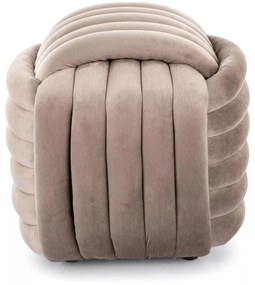 Taburet Bruni Velvet tmavě béžový