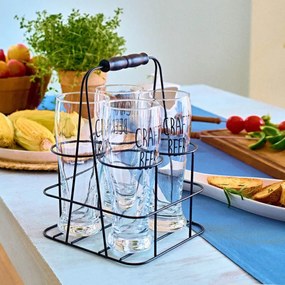 Sada štyroch pohárov RAYA s kovovým stojanom 894775 400 ml