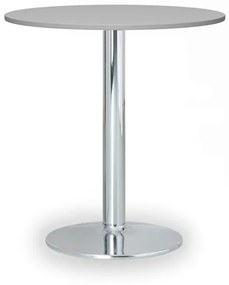 Konferenčný stolík FILIP II, priemer 800 mm, chrómovaná podnož, doska sivá