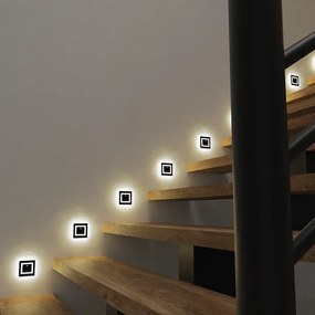 Schodiskové LED svietidlo Evra, 1x LED 0,6w, 3000k, b, pohybový senzor