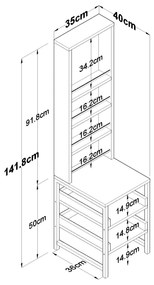 Toaletný stolík Bjorno (biela). Akcia -17%. Vlastná spoľahlivá doprava až k Vám domov. 1127588
