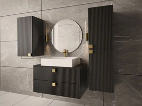 Kúpeľnová zostava Petralio I, Sifón: bez sifónu, Umývadlo: áno, Farba: čierna