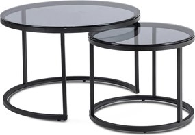 Vintino Sada konferenčných stolíkov PONTI 2(Sivá / Čierna)