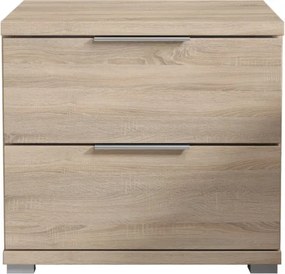 Nočný stolík s 2 zásuvkami Smilla, výška 43 cm, dub sonoma