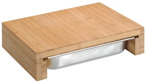 Kesper 58354 Krájacia doštička s odkladacou miskou, nehrdz. oceľ, 37,5 x 27,5 x 9,5 cm