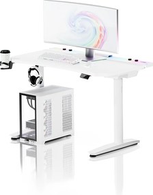 Elektrický herný stôl RGB s držiakmi, biely, 120 cm: Diablo X-Forge 1200