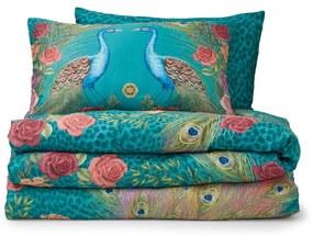 Zelenomodré obliečky na jednolôžko z bavlneného saténu 135x200 cm Xanadu Peacock – Matthew Williamson