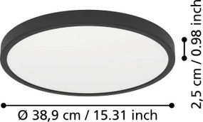 Eglo 901301-LED Stropné svietidlo FUEVA LED/17W/230V 2700/4000/6500K pr.38,9cm čierna