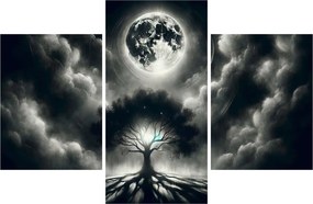 Obraz – Čiernobiely strom v splne (90x60 cm)