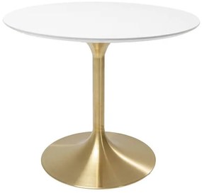 Invitation jedálenský stôl biely/mosadz Ø90 cm