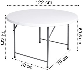 Cateringový kulatý stůl BRISTOL 120 cm bílý