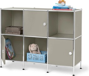 Kovový príborník »CN3 Kids« s 3 dvierkami, svetlosivý