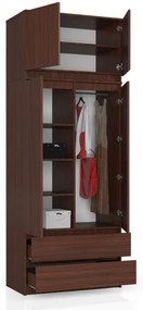 Skriňa s nadstavcom S 90 cm 2D 2SZ CLP wenge
