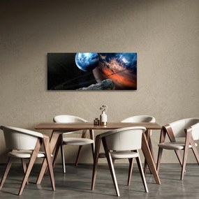 Obraz planéty vo vesmíre (120x50 cm)