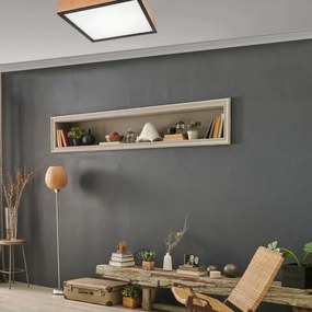 Stropné svietidlo OAK SQUARE 4xE27/15W/230V 48x48 cm dub/čierna