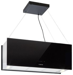 Klarstein Kronleuchter XL, digestor, 90 cm, ostrovčekový, 590 m³/h, dotykové ovládanie, LED, čierny