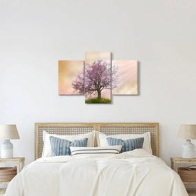 Obraz rozkvitnutého stromu na vrchole kopca (90x60 cm)