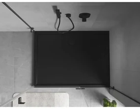 Mexen Flow, obdĺžniková sprchová vanička, slim, 80 x 85 cm, čierna matná, 46R708085