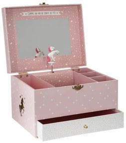 Hrací skříňka pro děti Unicorn růžová