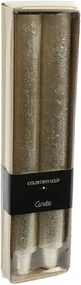 Sada 2 sviečok VELA METALLIC 25 cm zlatá