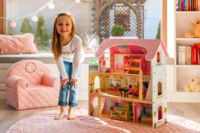 Drevený domček pre bábiky - Rozprávkové sídlo ECOTOYS