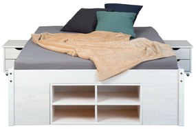 Inter Link Funkčná posteľ s 2 integrovanými nočnými stolíkmi (Till – biela, 180 x 200 cm)  (100180021)