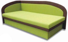 Jednolôžková posteľ (váľanda) 80 cm Melvin (Devon 001 zelená + Devon 009 hnedá) (L). Vlastná spoľahlivá doprava až k Vám domov. 793133