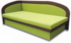 Jednolôžková posteľ (váľanda) 90 cm Melvin (Devon 001 zelená + Devon 009 hnedá) (L). Akcia -8%. Vlastná spoľahlivá doprava až k Vám domov. 793137