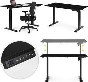 Elektrický nastaviteľný stôl 140 x 70 cm, nastaviteľná výška 76-121cm, čierny