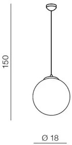 Kovový luster biele Ball 20