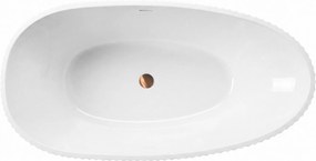 Rea Carmen, voľne stojaca vaňa 170x85 cm, biela, biely click-clack, REA-W0506