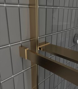 Erga Paris, sprchová zástena Walk-In 130x200 cm, 8mm číre sklo, zlatý matný profil, ERG-V02-PARIS-130x200-CL-GB