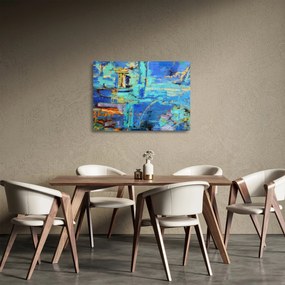 Sklenený obraz - Abstraktné olejomaľba (70x50 cm)