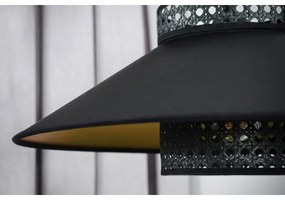 Duolla - Prisadený luster RIO RATTAN 1xE27/15W/230V pr. 45 cm čierna/zlatá
