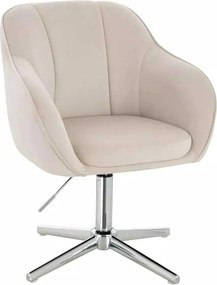 LuxuryForm DESIGN Stolička AVOLA VELUR na striebornom kríži - krémová
