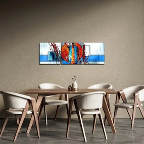 Obraz maľby starovekej osoby (s hodinami) (90x30 cm)