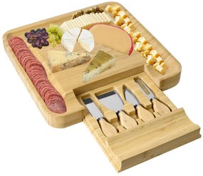 Servírovacia doska ESTERA s príborom, bambusová