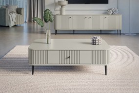 Kávový stolík Vesper 103x60 cm so zásuvkou - kasmír / čierne nohy