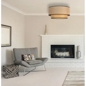 Duolla - Stropné svietidlo BOHO 1xE27/15W/230V pr. 45 cm béžová/ratan