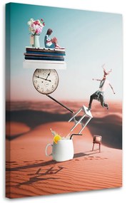 Gario Obraz na plátne Púštne knihy Deer Clock Flowers Abstrakcia - Bryantama Art Rozmery: 40 x 60 cm
