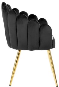 Jedálenská stolička LANA zamatová čierna ALL 850047