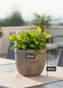 Okrúhly kvetináč LONDA, vláknocement, 25x22 cm, sivý