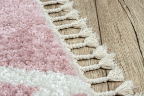 Koberec TROIK A0010,  ružovo -biely - strapce, Maroko Shaggy